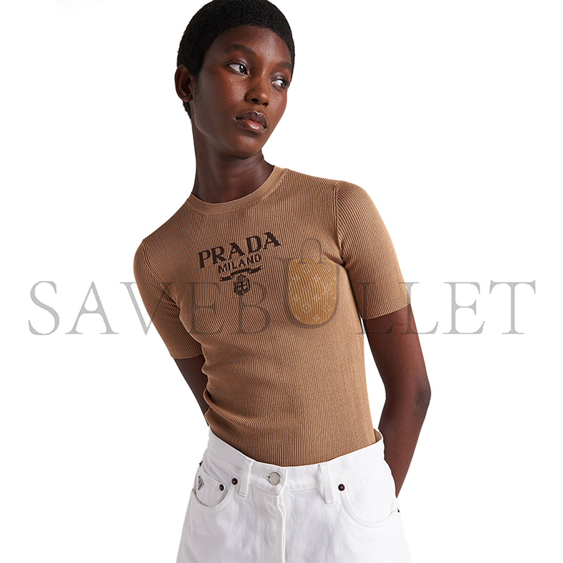 Pra*a silk crew-neck sweater with logo p24t1f